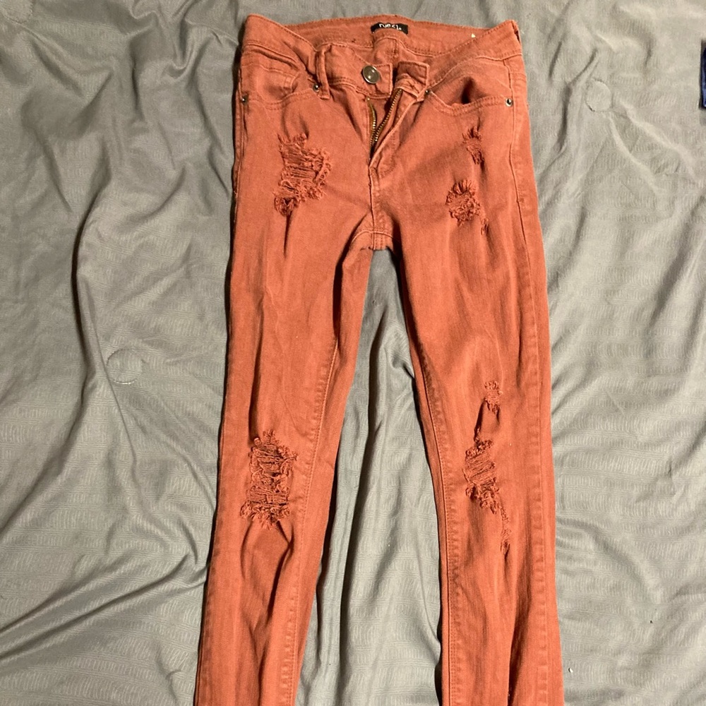 Rue 21 Burnt Orange Distressed Jeans